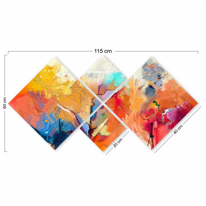 Wallity Conjunto de 4 Cuadros Decorativos de MDF Multicolor